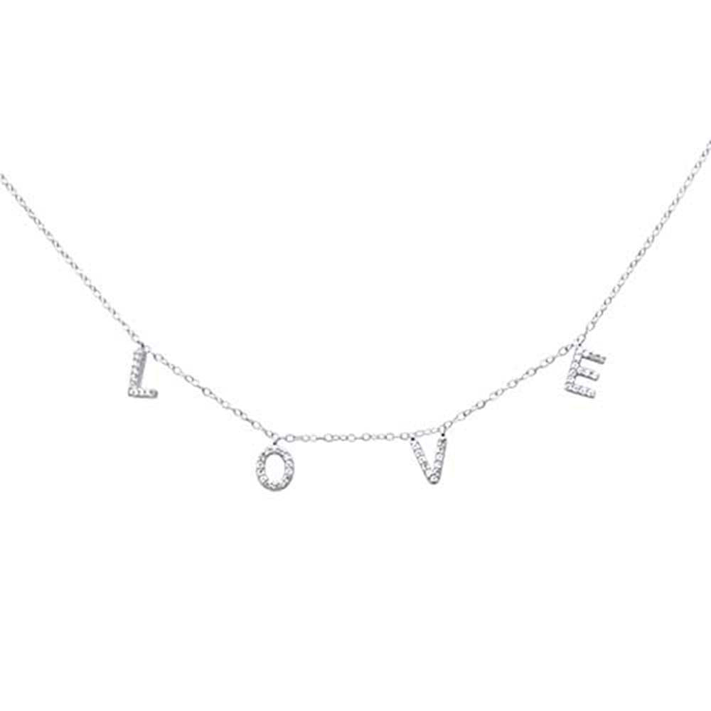 ''SPECIAL!.23ct G SI 14K White Gold Diamond ''''Love'''' Script Letters Pendant NECKLACE 18+2'''' EXT''