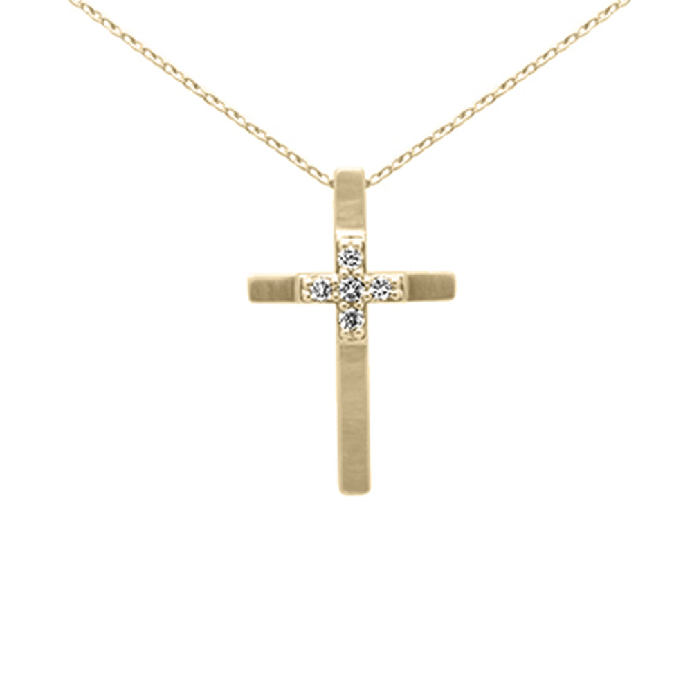 ''SPECIAL! .10ct G SI 14K Yellow Gold Diamond Cross PENDANT Necklace''