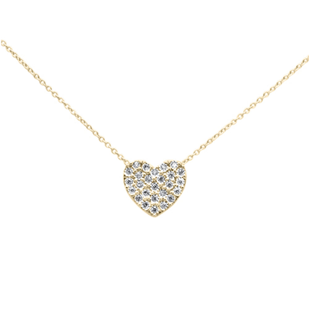 ''SPECIAL! .11ct G SI 10K Yellow Gold Diamond Heart Pendant NECKLACE''