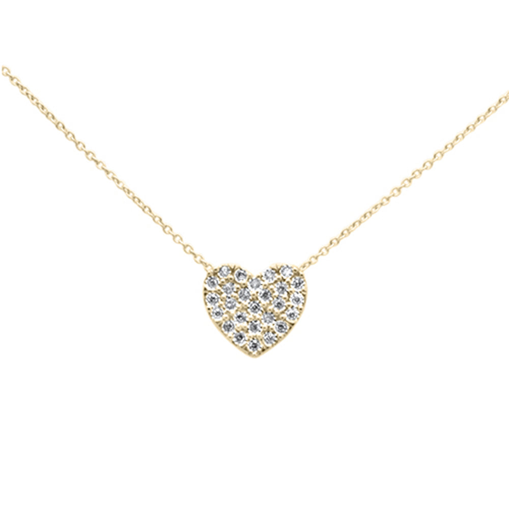 SPECIAL!  .11ct G SI 10K Yellow Gold Diamond Heart PENDANT Necklace