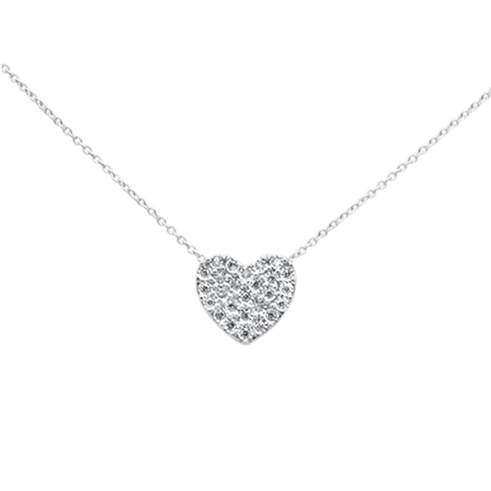 ''SPECIAL! .11ct G SI 10K White Gold Diamond Heart Pendant NECKLACE''