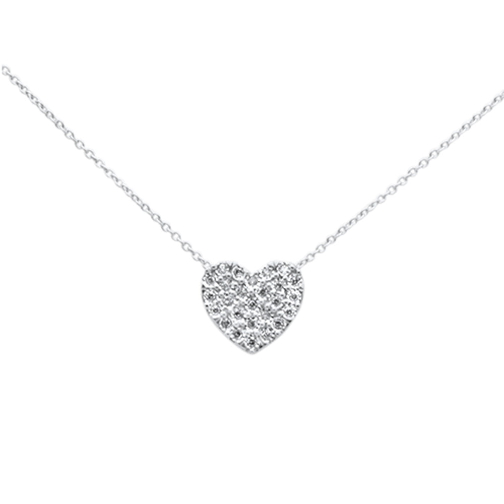 ''SPECIAL! .11ct G SI 10K White Gold Diamond Heart PENDANT Necklace''