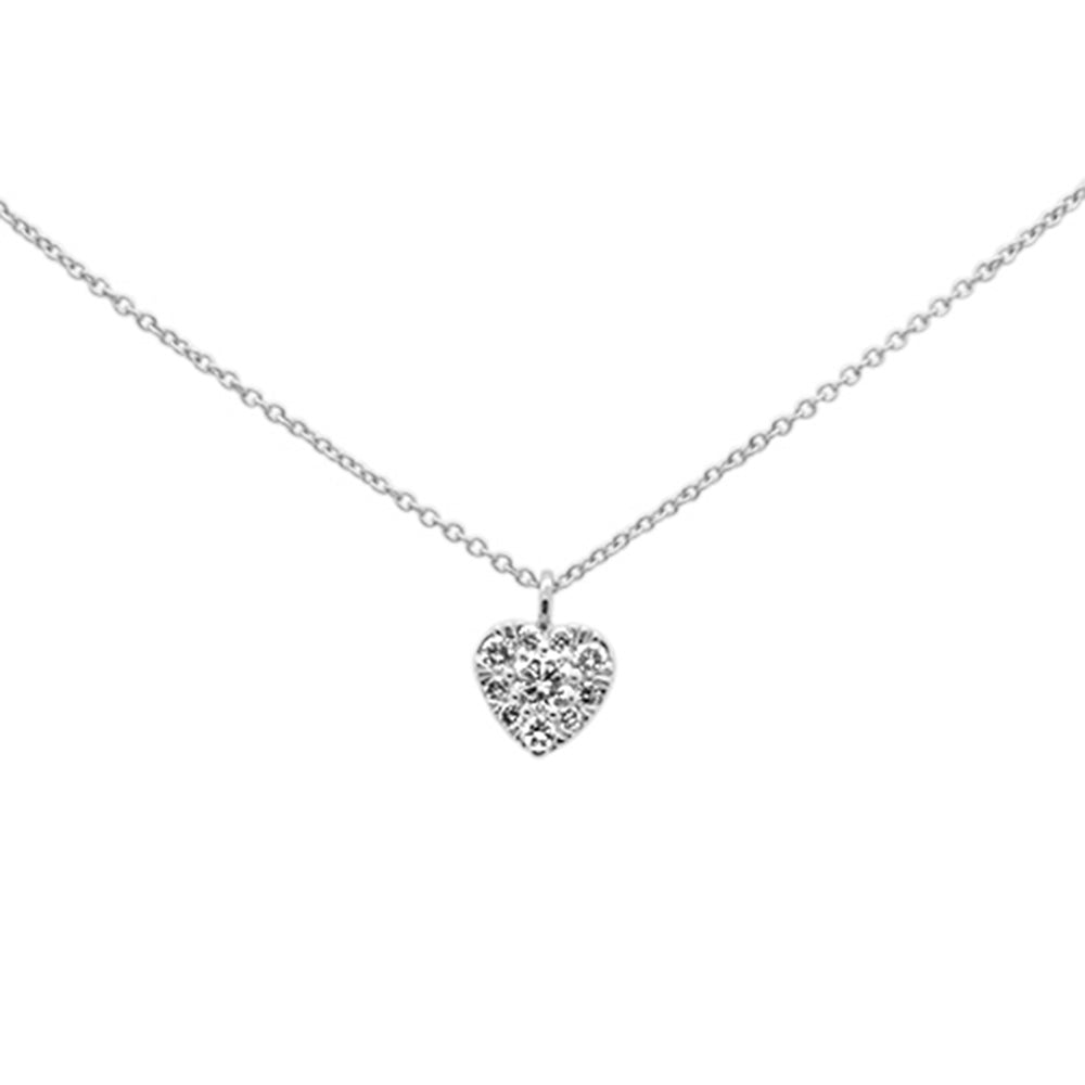 ''SPECIAL! .25ct G SI 14K White GOLD Diamond Heart Pendant Necklace''