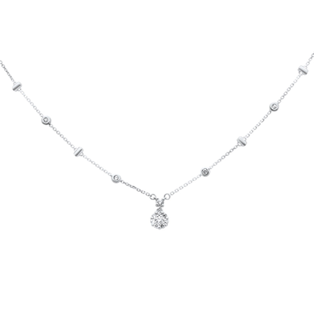 SPECIAL!  .32ct G SI 14K White Gold DIAMOND Round Shaped Dia by the Yard Pendant Necklace