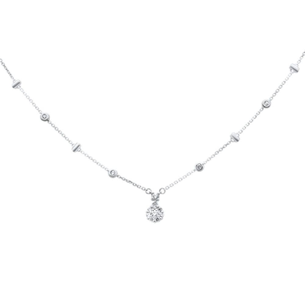 ''SPECIAL! .32ct G SI 14K White Gold Diamond Round Shaped Dia by the Yard PENDANT Necklace''