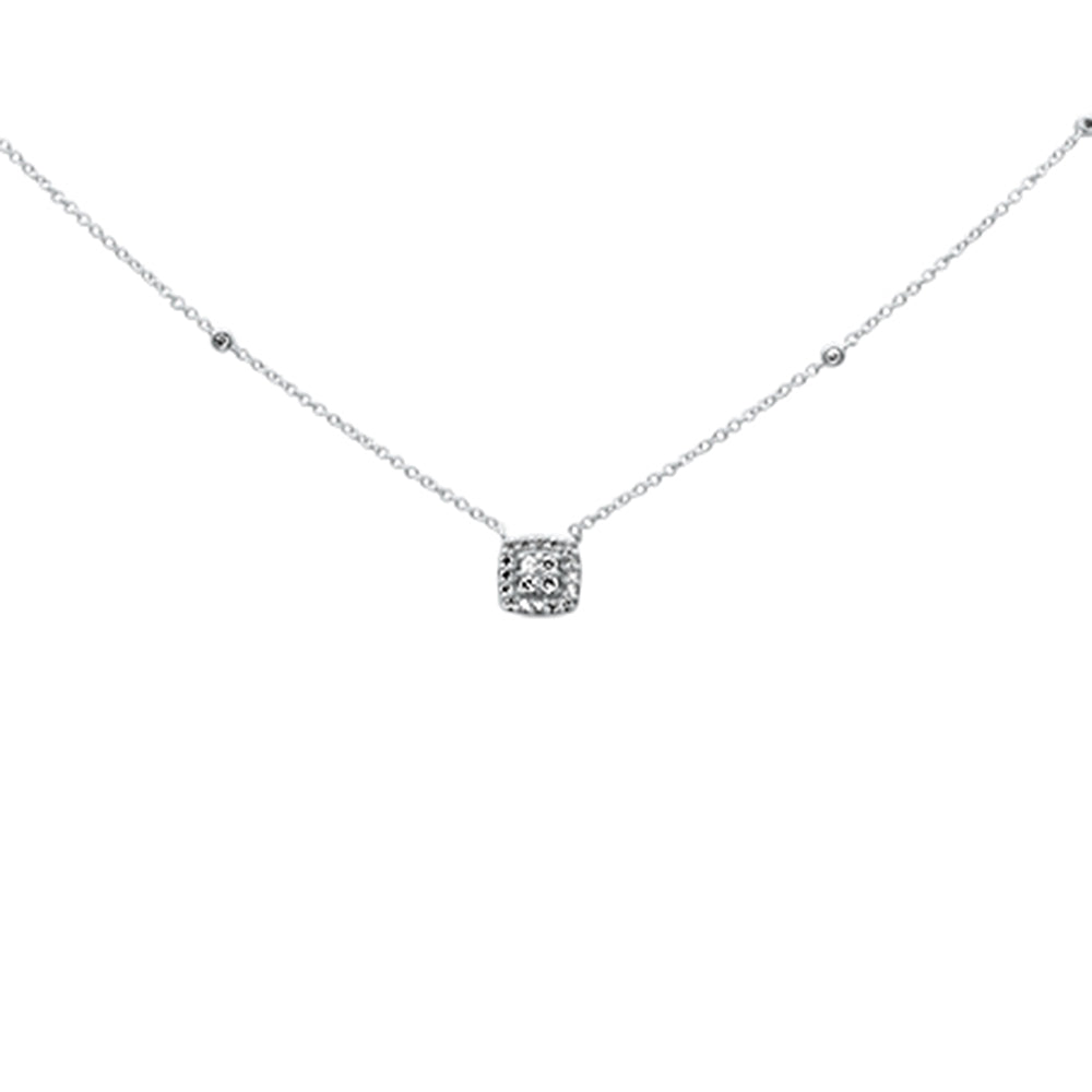 ''SPECIAL! .15ct G SI 14K White Gold Diamond Square Shaped PENDANT Necklace''