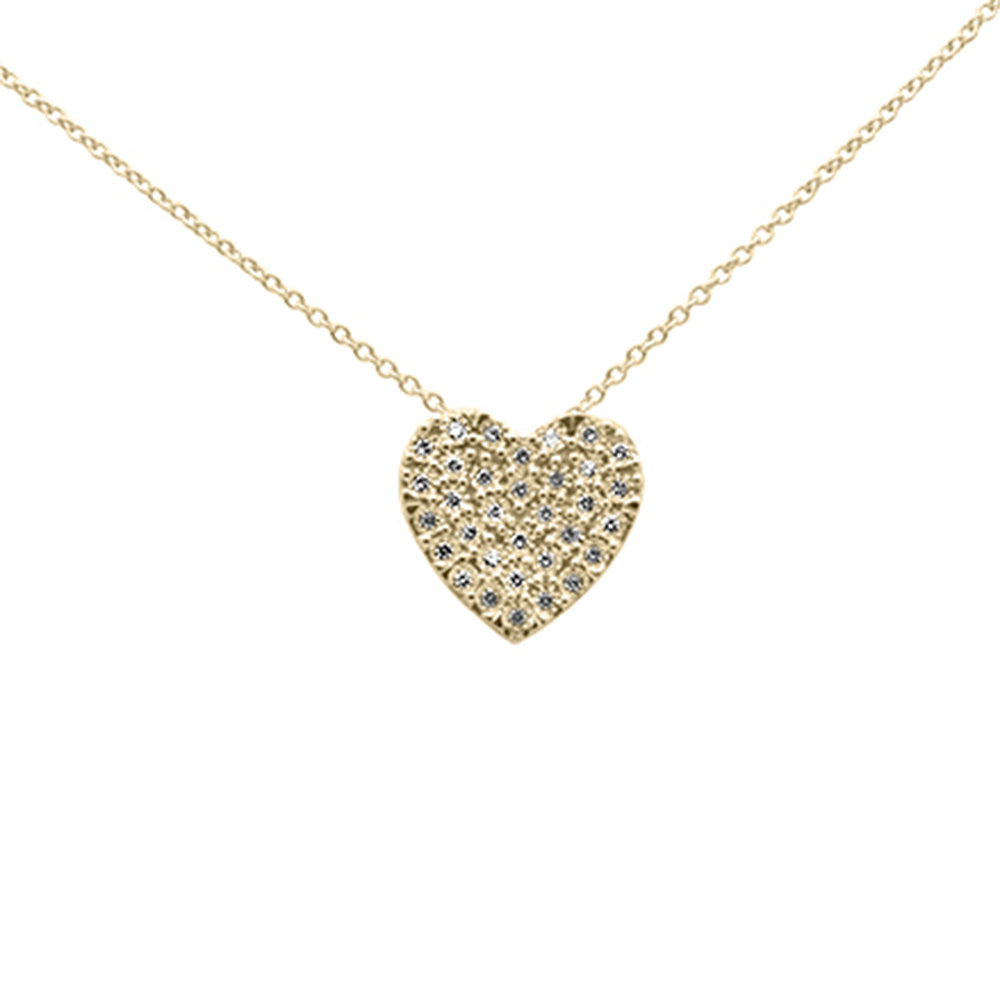 ''SPECIAL! .15ct G SI 10K Yellow GOLD Diamond Heart Pendant Necklace''