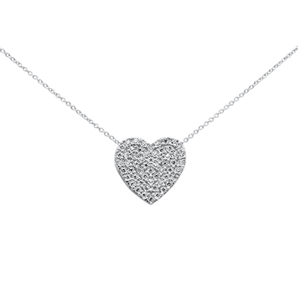 SPECIAL!  .26ct G SI 10K White Gold Diamond Heart PENDANT Necklace