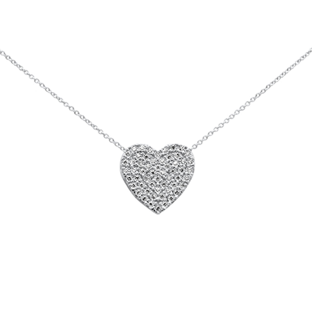 ''SPECIAL! .26ct G SI 10K White Gold DIAMOND Heart Pendant Necklace''