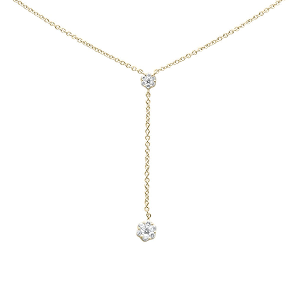 ''SPECIAL!  .15ct G SI 14K Yellow Gold DIAMOND Lariat Drop Pendant Necklace 16-18''''''