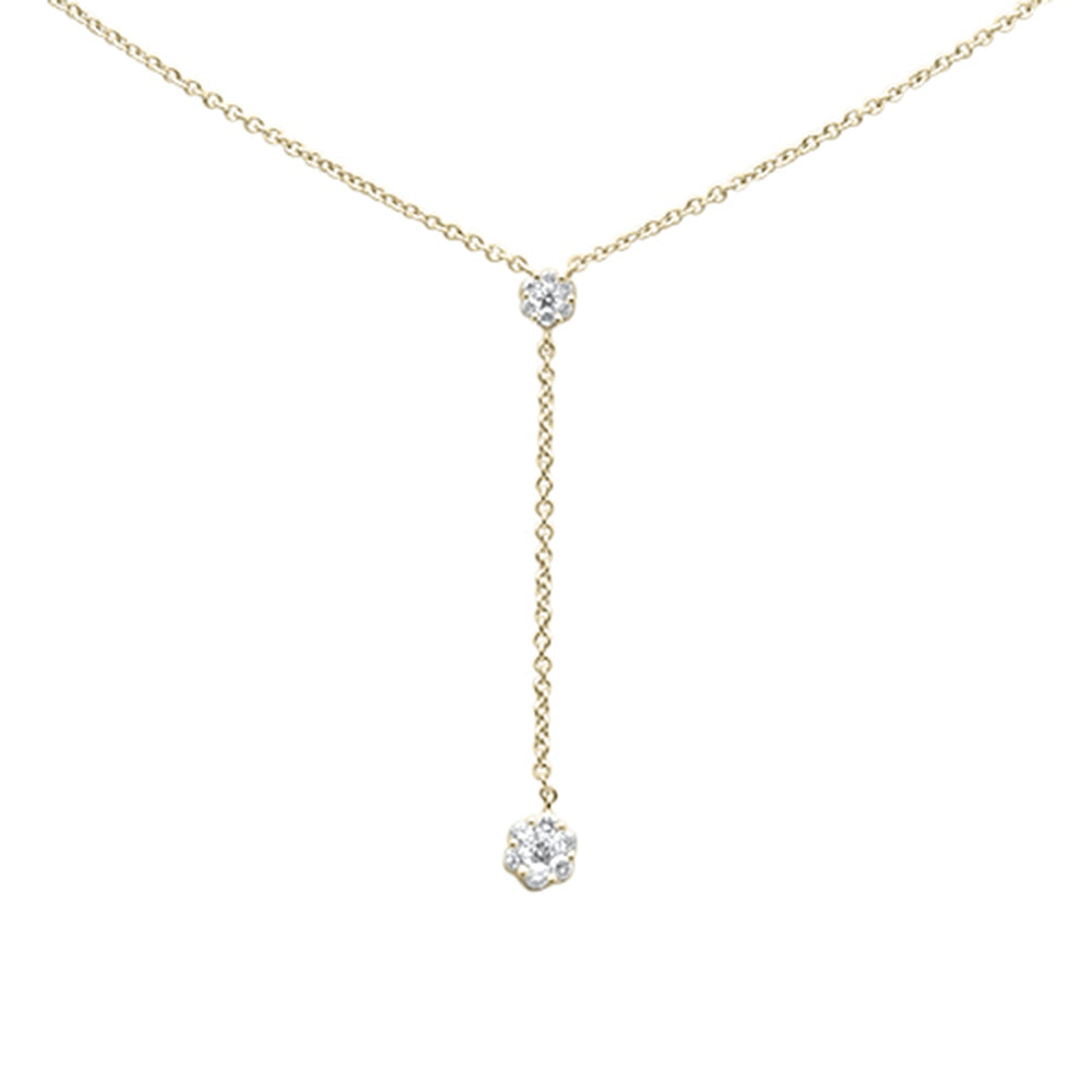 ''SPECIAL! .15ct G SI 14K Yellow GOLD Diamond Lariat Drop Pendant Necklace 16-18''''''
