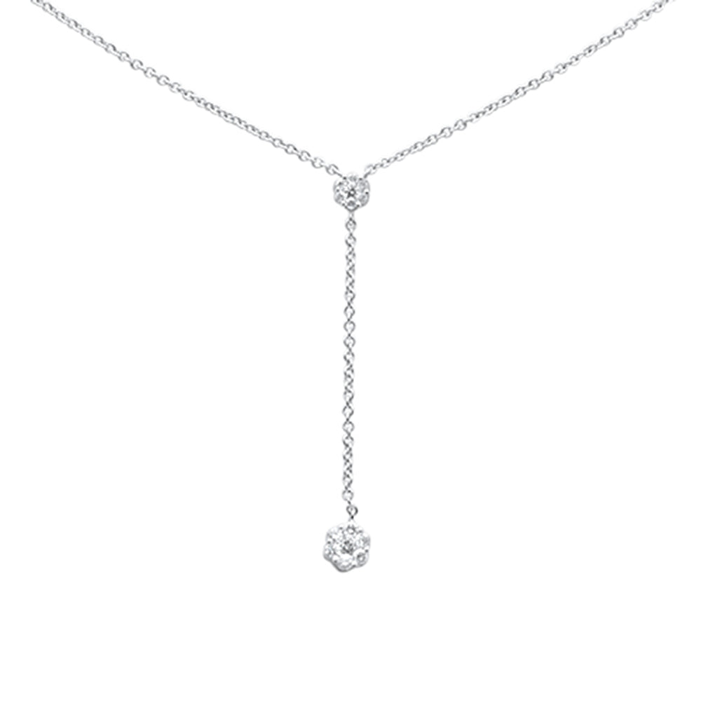 ''SPECIAL! .15ct G SI 14K White Gold Diamond Drop Lariat PENDANT Necklace 16-18''''''