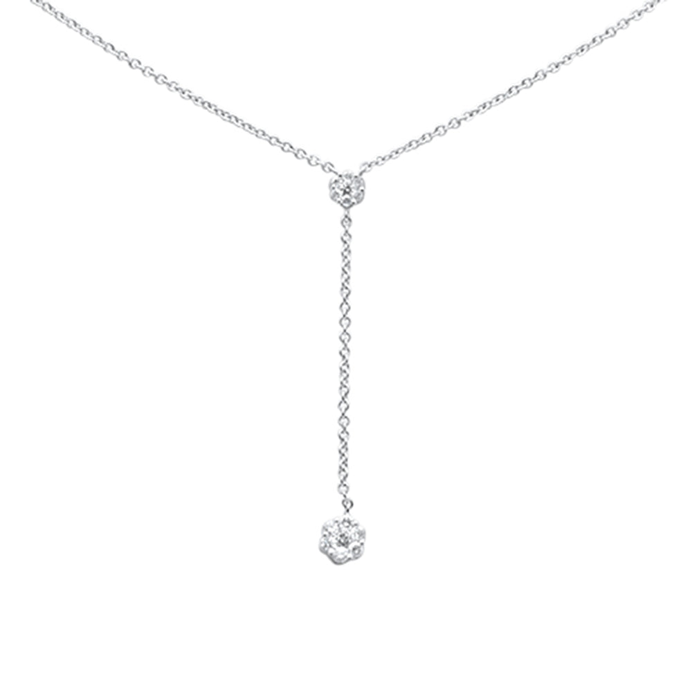 ''SPECIAL! .15ct G SI 14K White GOLD Diamond Drop Lariat Pendant Necklace 16-18''''''