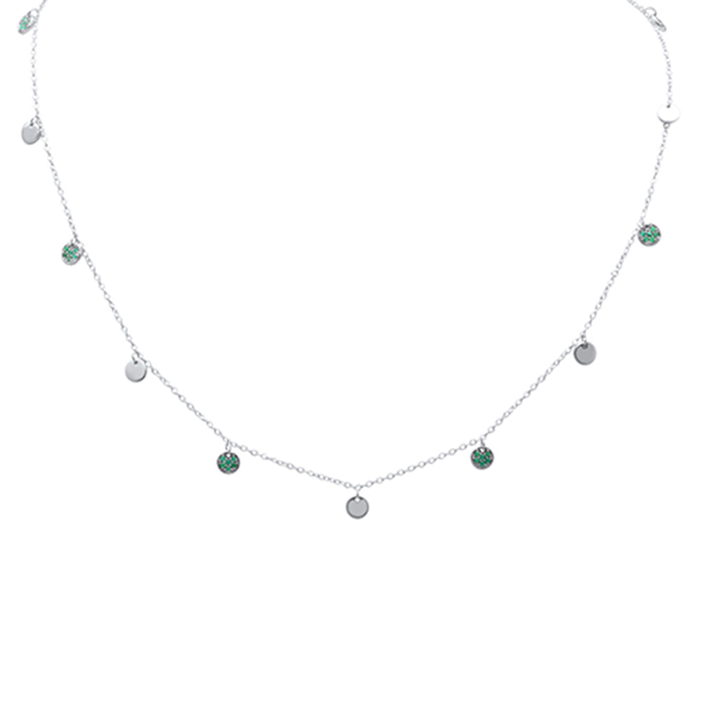 ''SPECIAL!.22ct G SI 14K White Gold DIAMOND Emerald Gemstones Pendant Necklace 18'''' Long''