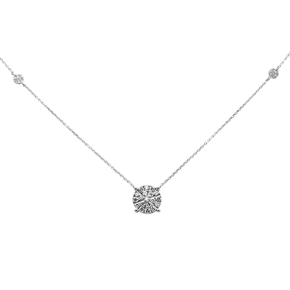 ''SPECIAL! .46ct G SI 14K White Gold DIAMOND Filligree Style Solitaire Pendant Necklace 20''''''