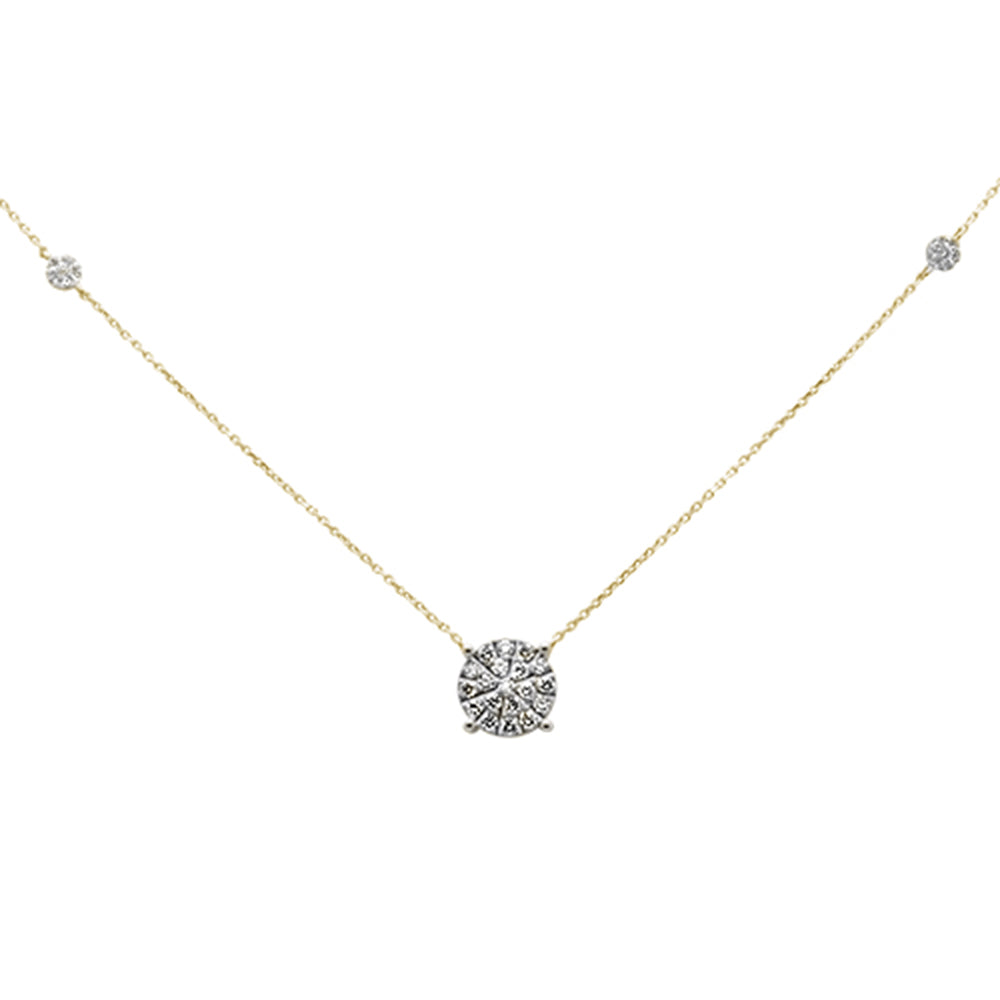 ''SPECIAL! .46ct G SI 14K Yellow Gold Diamond Filligree Style Solitaire Pendant NECKLACE 20''''''