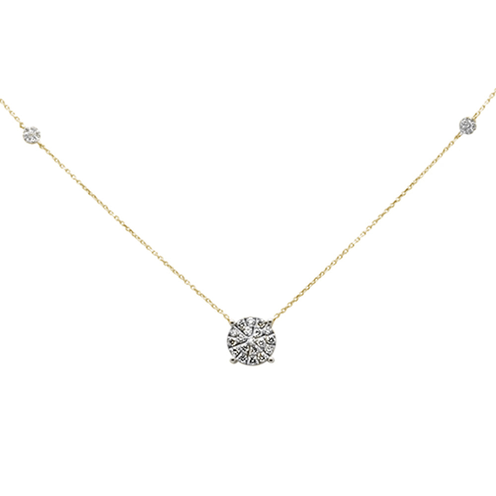 ''SPECIAL! .46ct G SI 14K Yellow GOLD Diamond Filligree Style Solitaire Pendant Necklace 20''''''