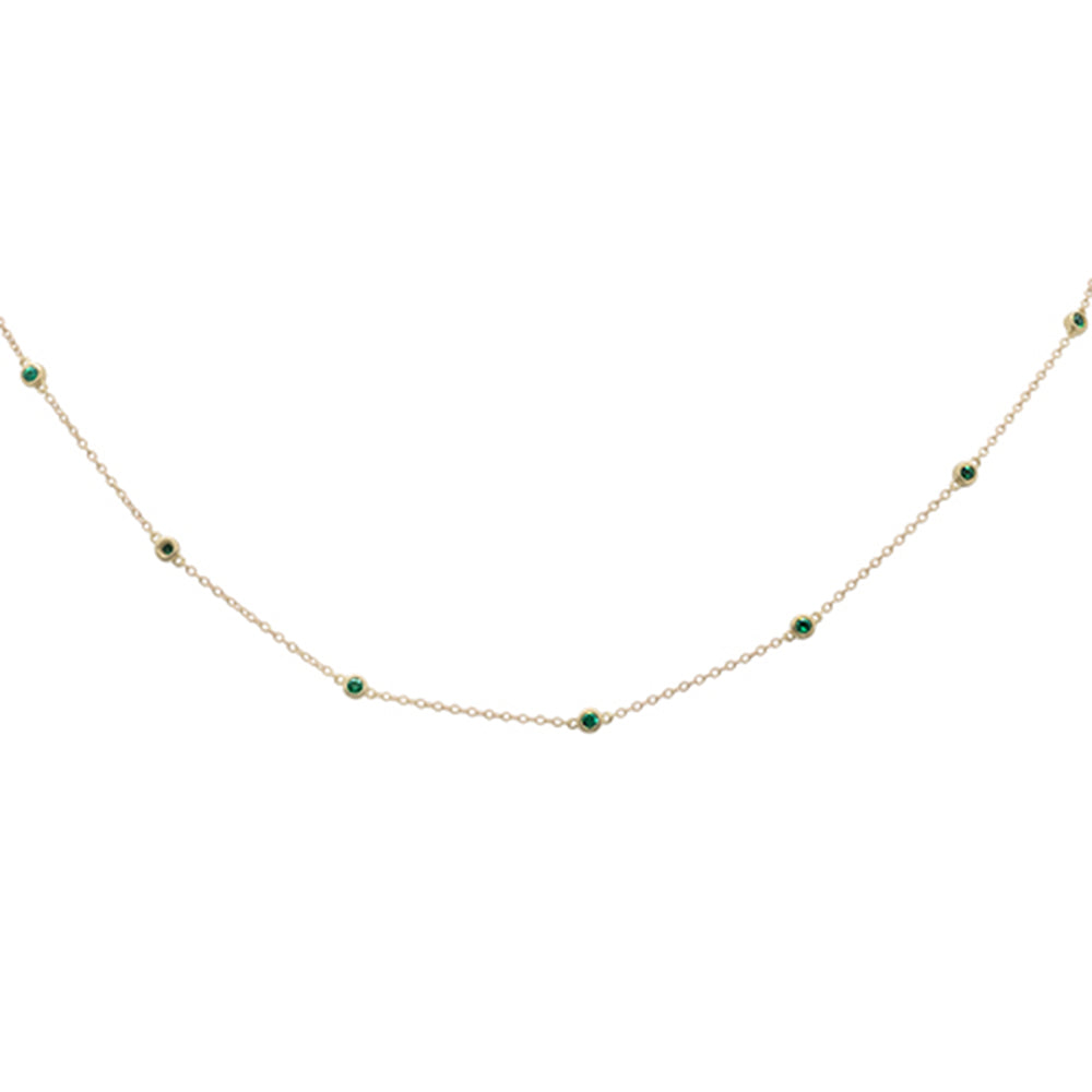 ''SPECIAL! .44cts G SI 14K Yellow Gold Emerald Gemstone By the Yard Chain PENDANT Necklace 18''''''