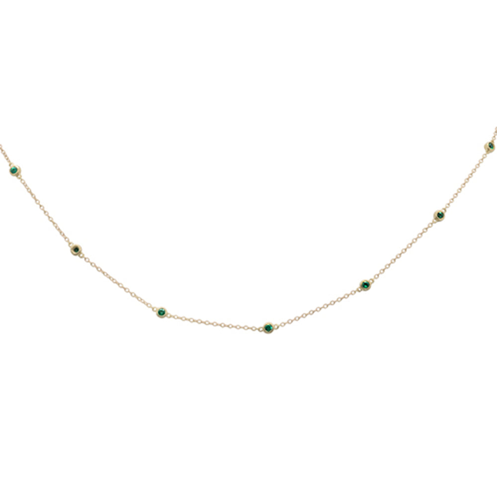 ''SPECIAL! .44cts G SI 14K Yellow GOLD Emerald Gemstone By the Yard Chain Pendant Necklace 18''''''
