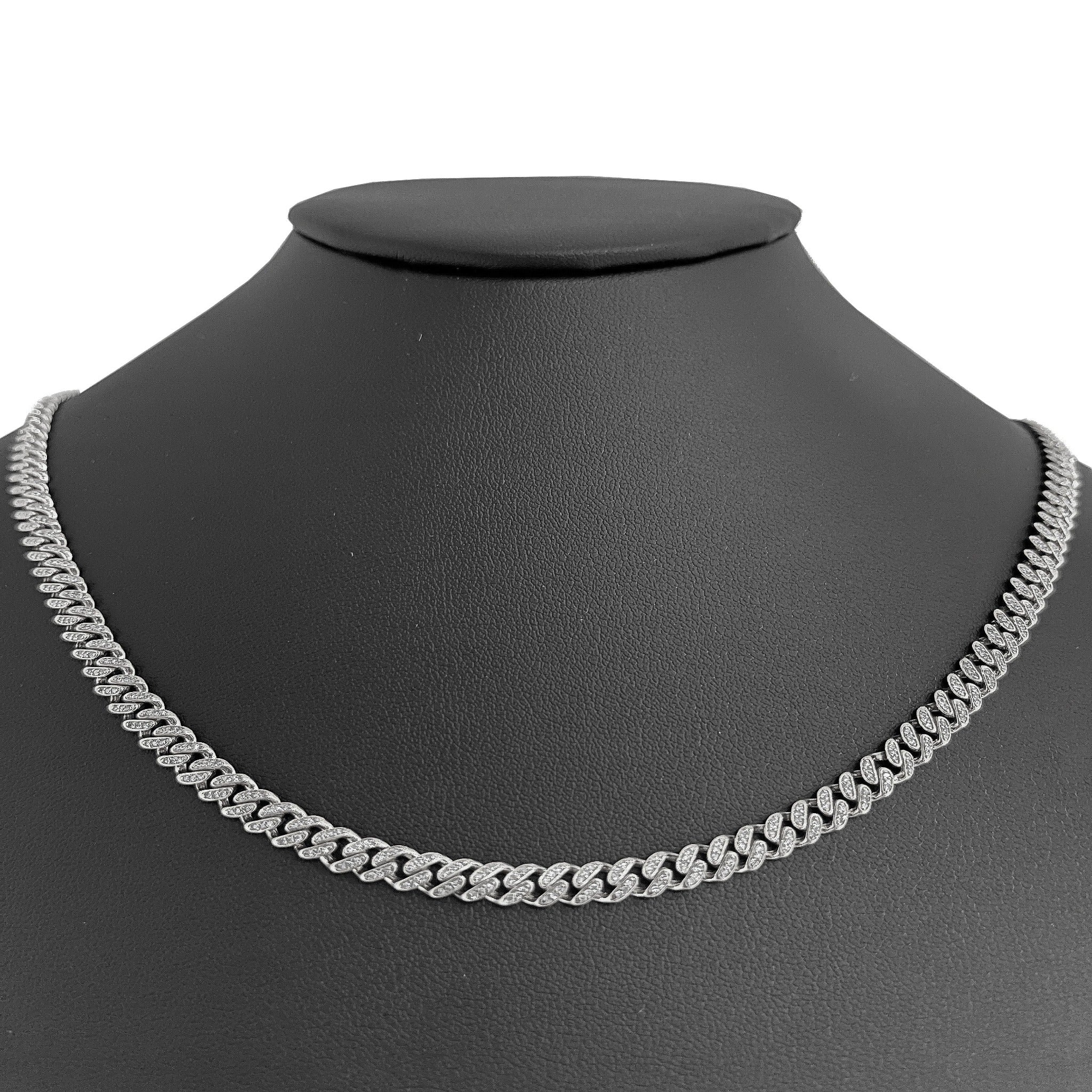 ''SPECIAL! 5mm 1.49ct G SI 14k White Gold Round DIAMOND Cuban Necklace 16''''''