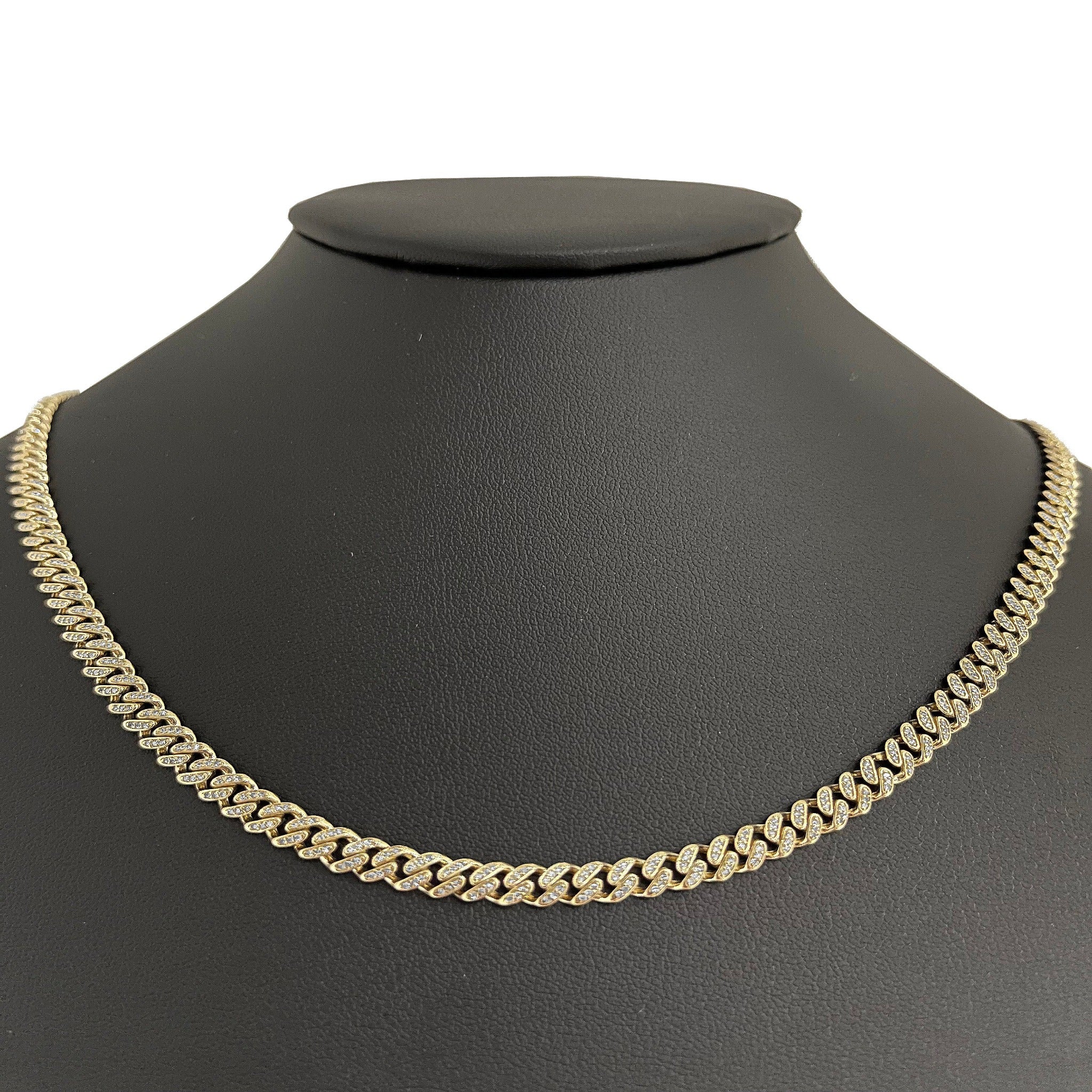 ''SPECIAL! 5mm 2.01ct G SI 14k Yellow Gold DIAMOND Round Cuban Necklace 22''''''