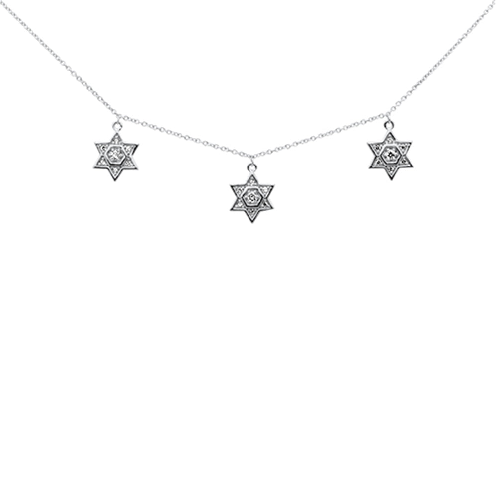 ''SPECIAL! .20ct G SI 14K White Gold Diamond Star of David PENDANT Necklace 16+2'''' Ext''