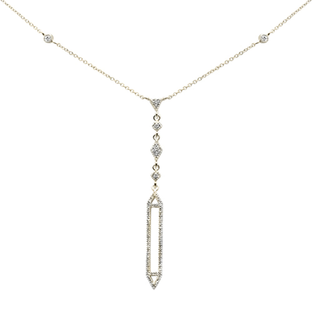 ''SPECIAL! .23ct G SI 14K Yellow Gold Diamond Drop Lariat Pendant NECKLACE 16+2'''' Ext''