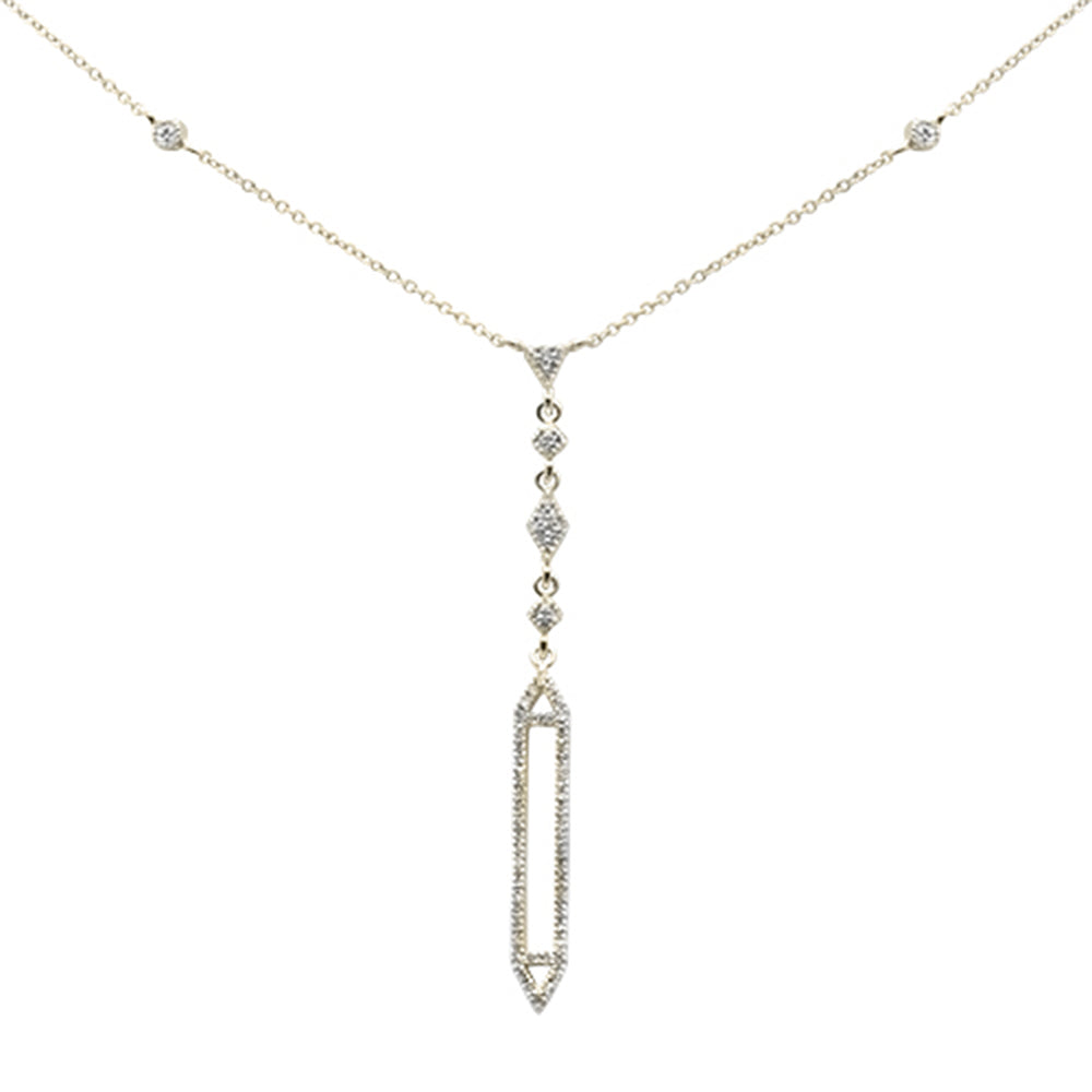 ''SPECIAL! .23ct G SI 14K Yellow GOLD Diamond Drop Lariat Pendant Necklace 16+2'''' Ext''