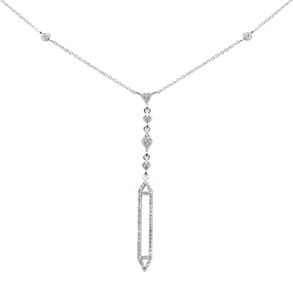 ''SPECIAL! .23ct G SI 14K White Gold Diamond Drop Lariat Pendant NECKLACE 16+2'''' Ext''