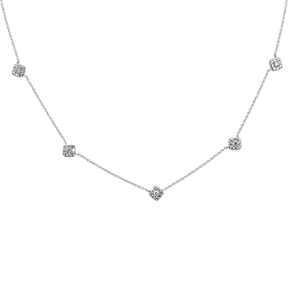 ''SPECIAL! .51ct G SI 14K White Gold DIAMOND Square Shaped Pendant Necklace 16+2'''' Ext''