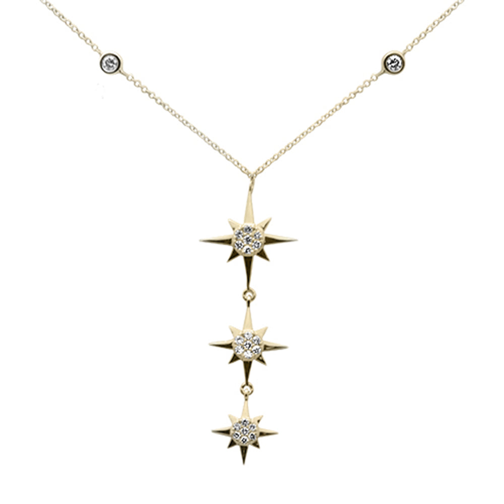 ''SPECIAL!.33ct G SI 14K Yellow Gold Diamond Starburst PENDANT Necklace 16+2'''' Ext''