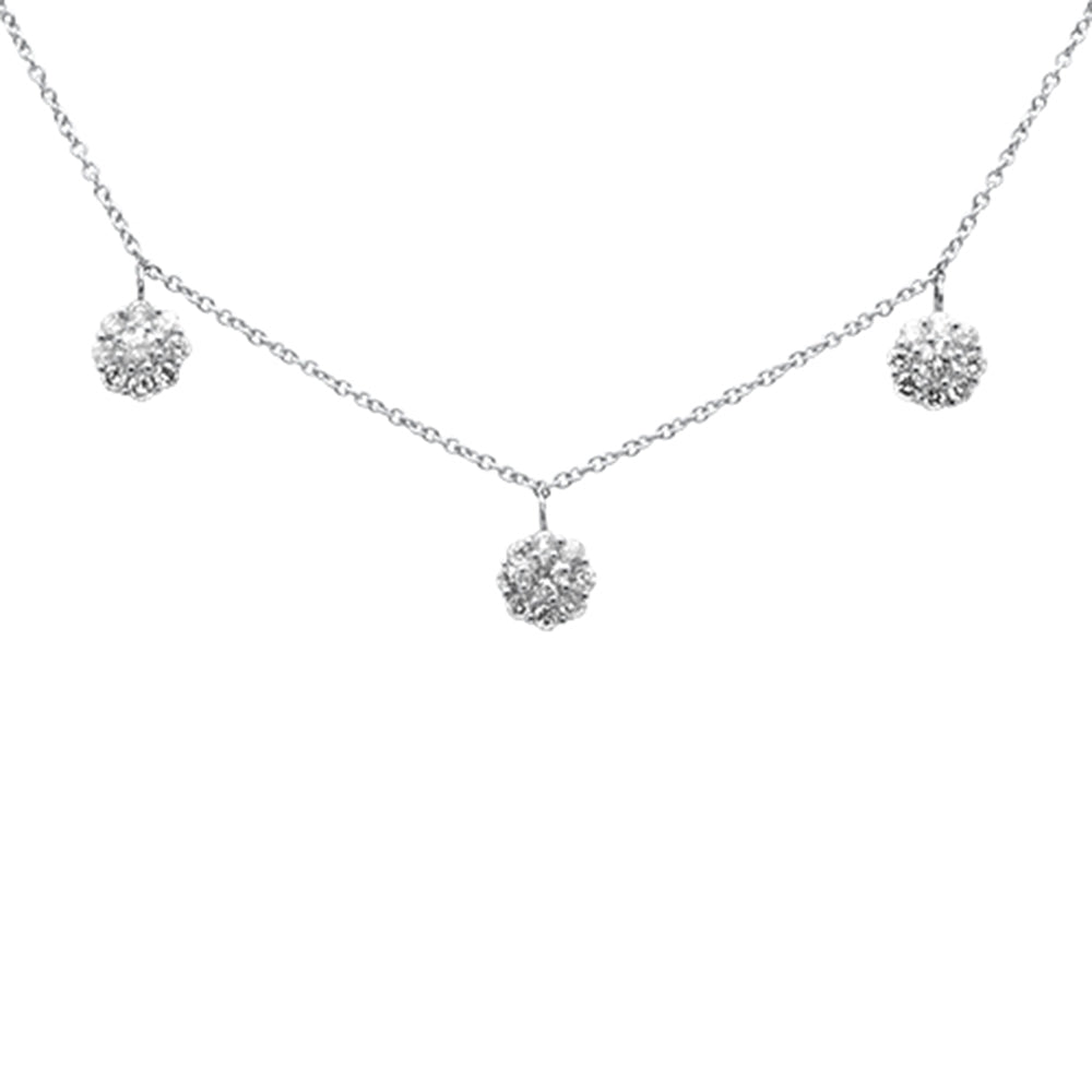 ''SPECIAL! .50ct G SI 14K White GOLD Diamond Flower Style Pendant Necklace16+2'''' Ext''