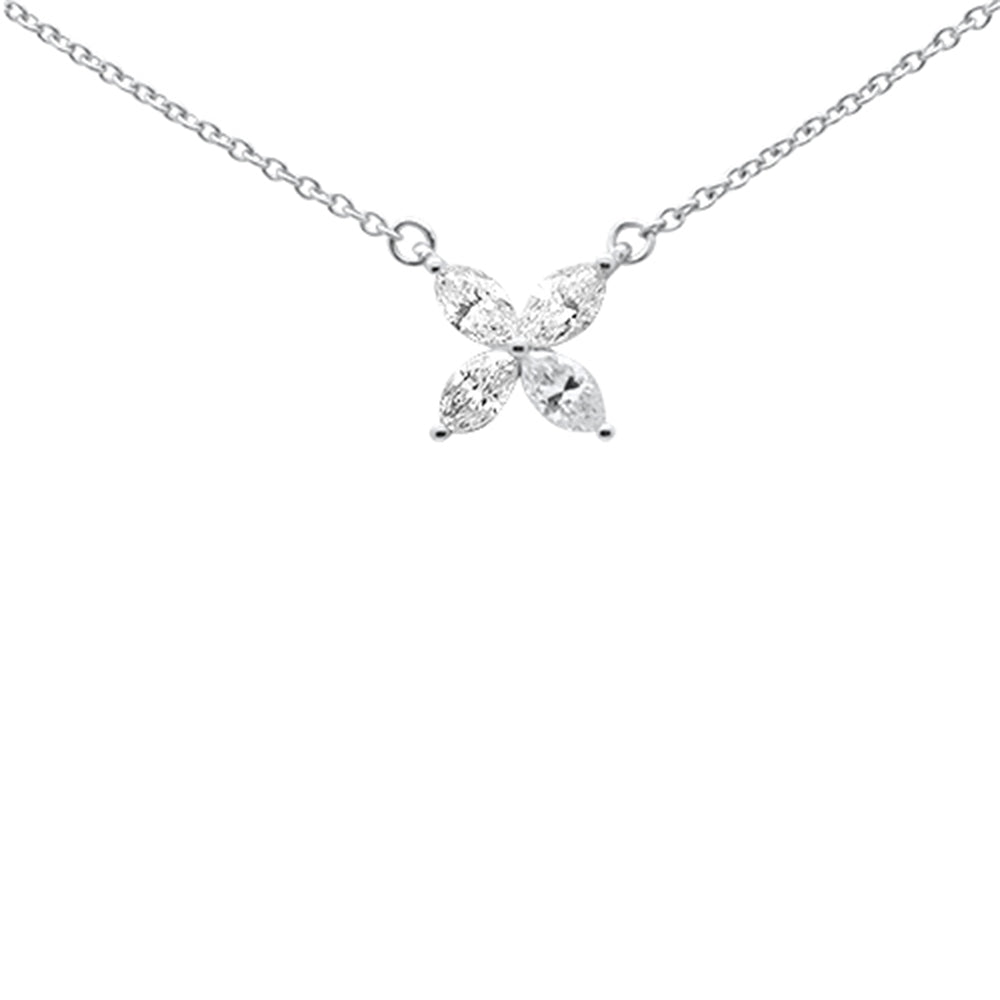 ''SPECIAL!.39ct G SI 14K White Gold DIAMOND Marquee Shaped Butterfly Pendant Necklace 18''''''
