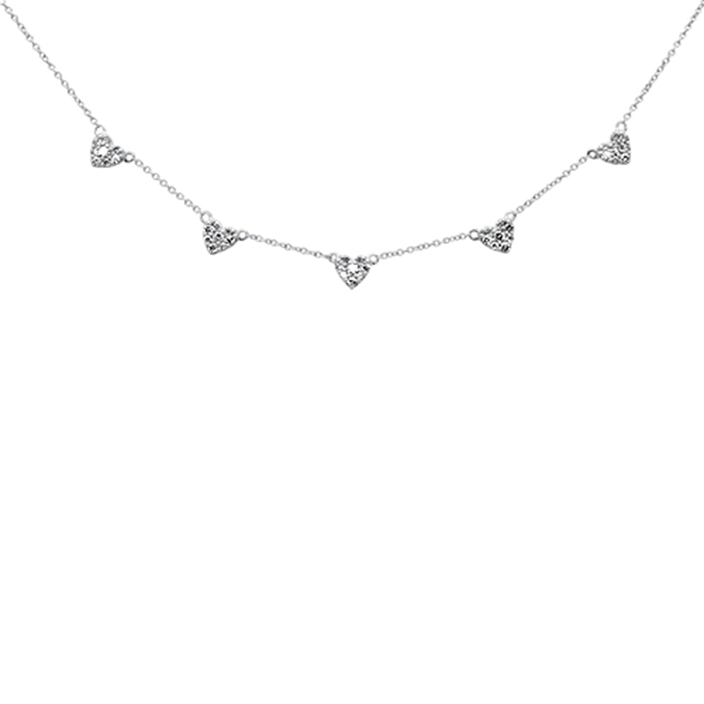 ''SPECIAL! .36ct G SI 14K White Gold Diamond Heart Shaped Diamond by the Yard PENDANT Necklace 16+2''''