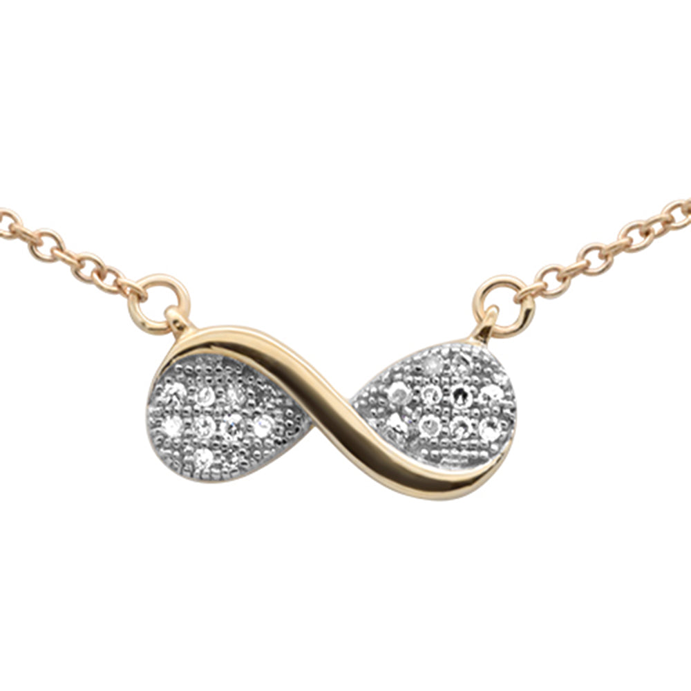 ''.05ct G SI 14K Yellow Gold Diamond Infinity Style PENDANT Necklace 18'''' Long''