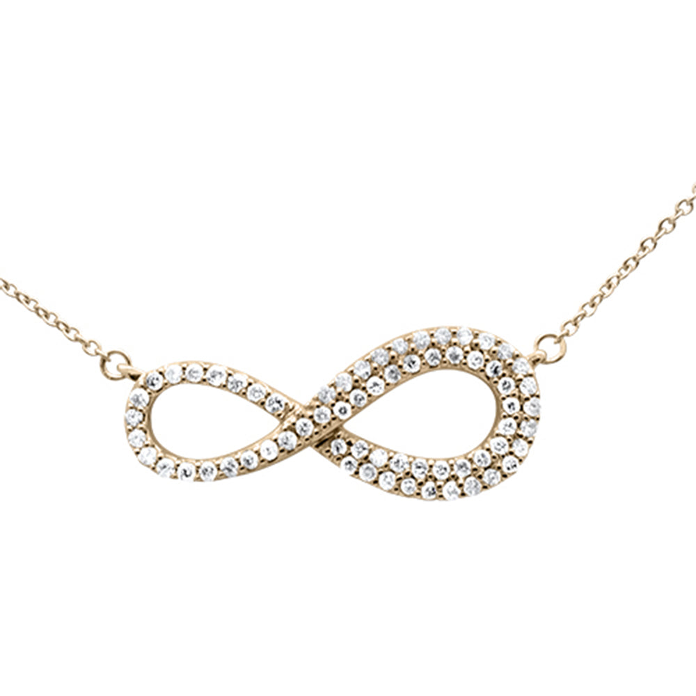''SPECIAL! .34ct G SI 14K Yellow Gold Diamond Infinity Style PENDANT Necklace 18'''' Long''