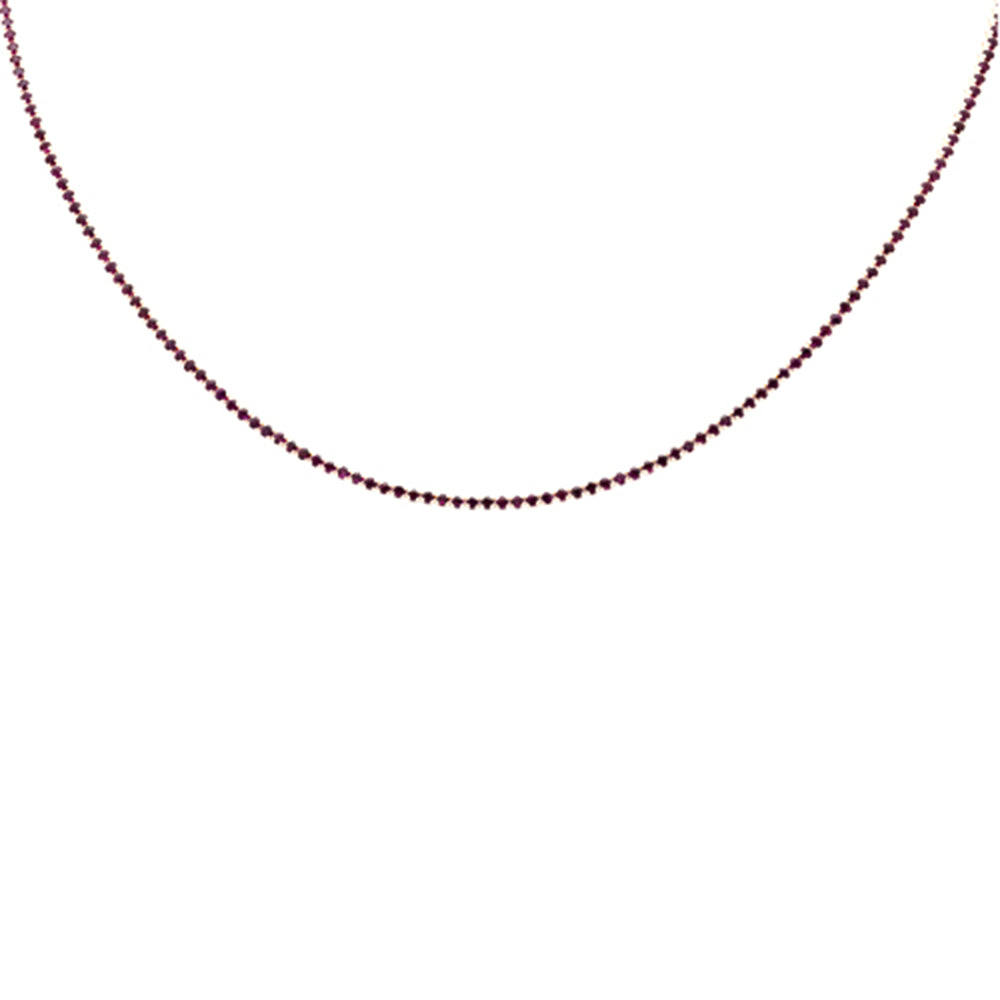 ''SPECIAL! 4.05ct 14K Rose Gold Ruby Gemstones Tennis NECKLACE 16''''+2'''' Long Adjustable''