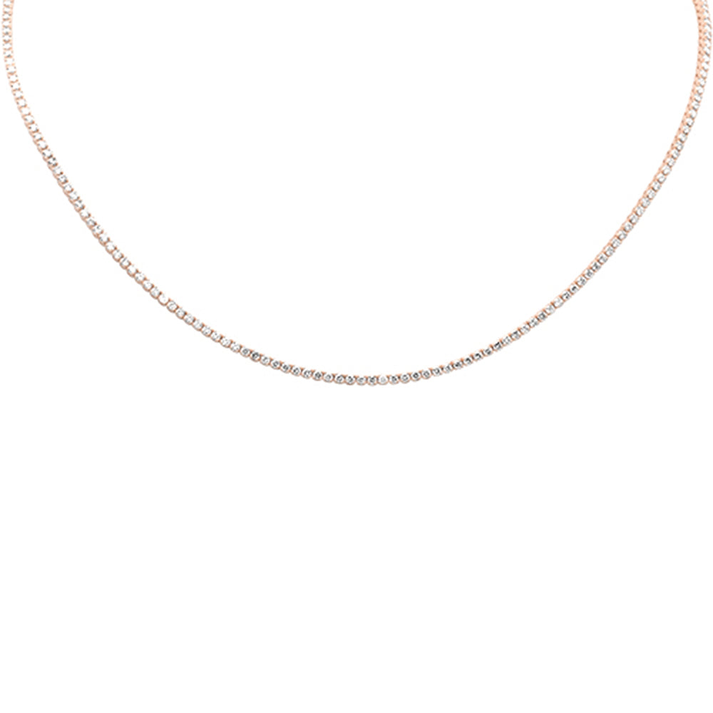 ''SPECIAL! 3.10ct G SI 14K Rose GOLD Adjustable Tennis Necklace 14''''+2'''' Long''