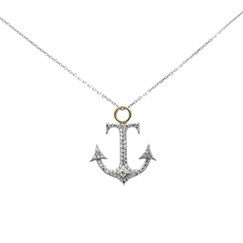 ''SPECIAL! .46ct G SI 14K Yellow Gold DIAMOND Anchor Pendant''