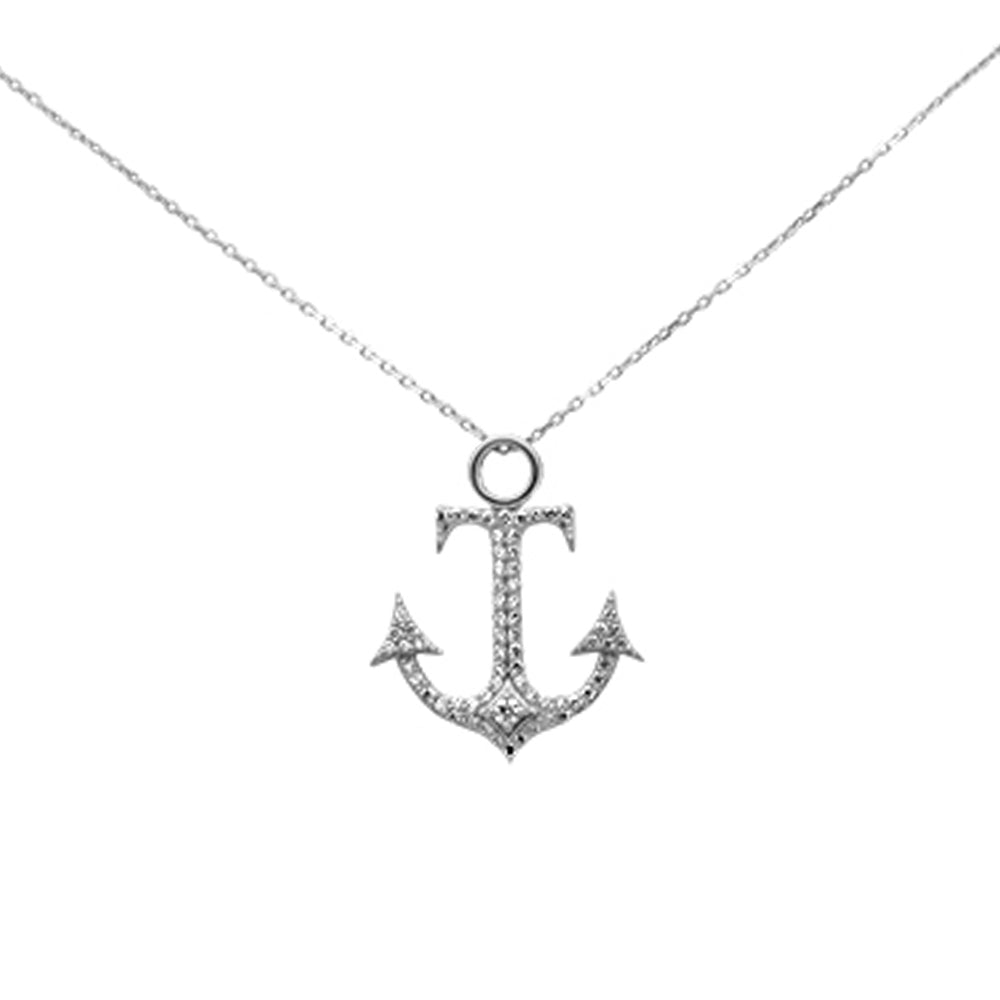 ''SPECIAL! .44ct G SI 14K White Gold DIAMOND Anchor Pendant''