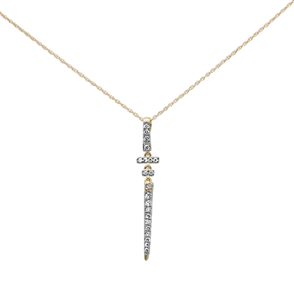 ''.22ct G SI 14K Yellow Gold DIAMOND Drop Pendant Necklace 18'''' Long''