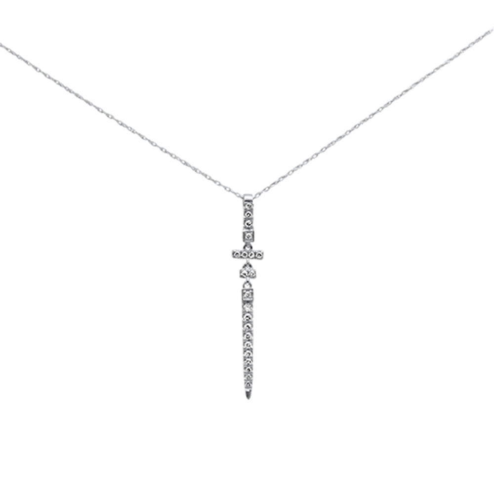 ''.23ct G SI 14K White GOLD Diamond Drop Pendant Necklace 18'''' Long''