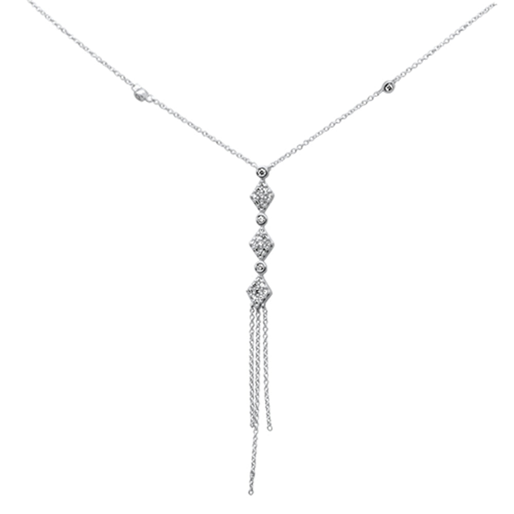 ''SPECIAL! .28ct G SI 14K White GOLD Diamond Drop Pendant Necklace 16'''' + 2'''' Long''