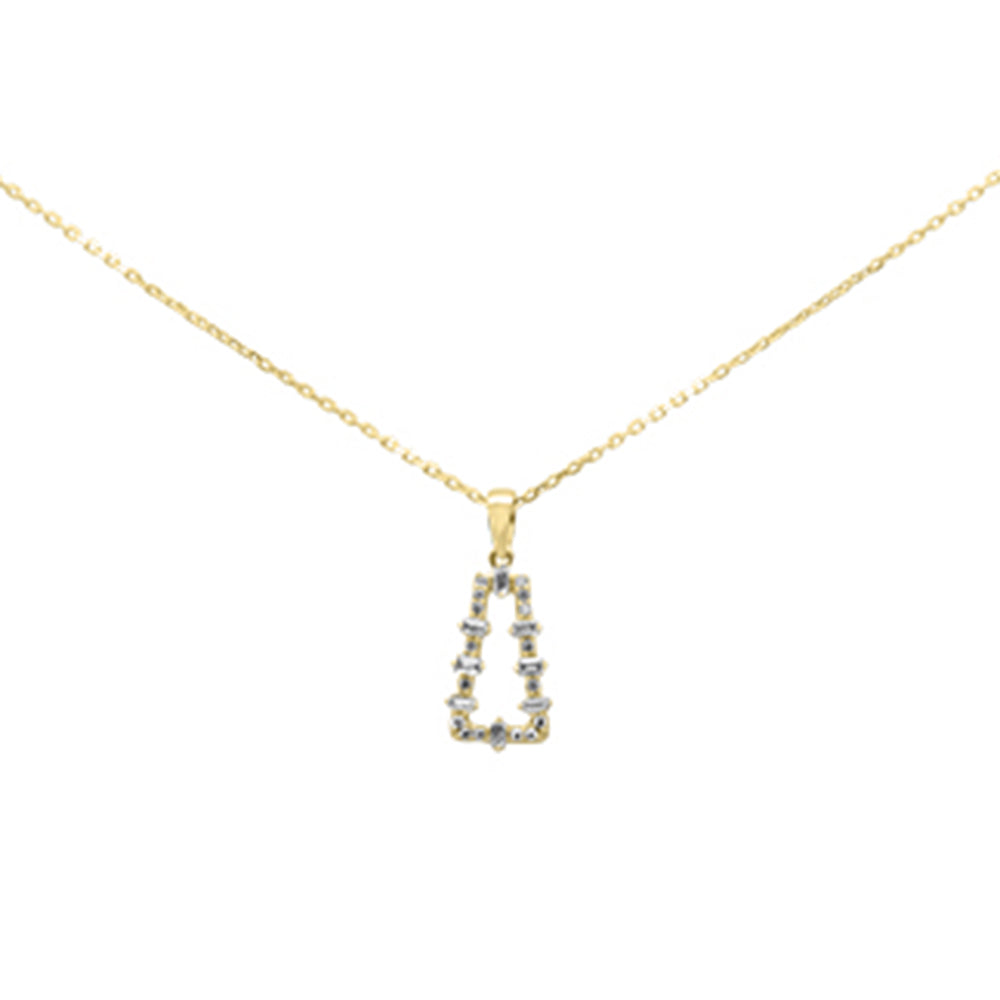 ''SPECIAL! .17ct G SI 14K Yellow GOLD Diamond Round & Baguette Pendant''
