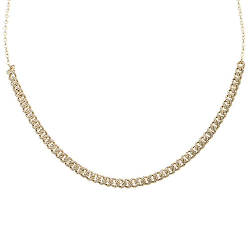 ''SPECIAL! .60ct G SI 14K Yellow GOLD Diamond Cuban Chain with Extension Necklace 8'''' + 8'''' Extension