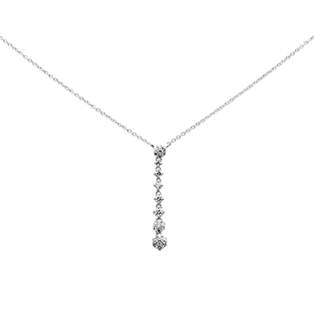 ''SPECIAL! .26ct G SI 14K White Gold Diamond FLOWER Drop Pendant Necklace 16'''' Long''