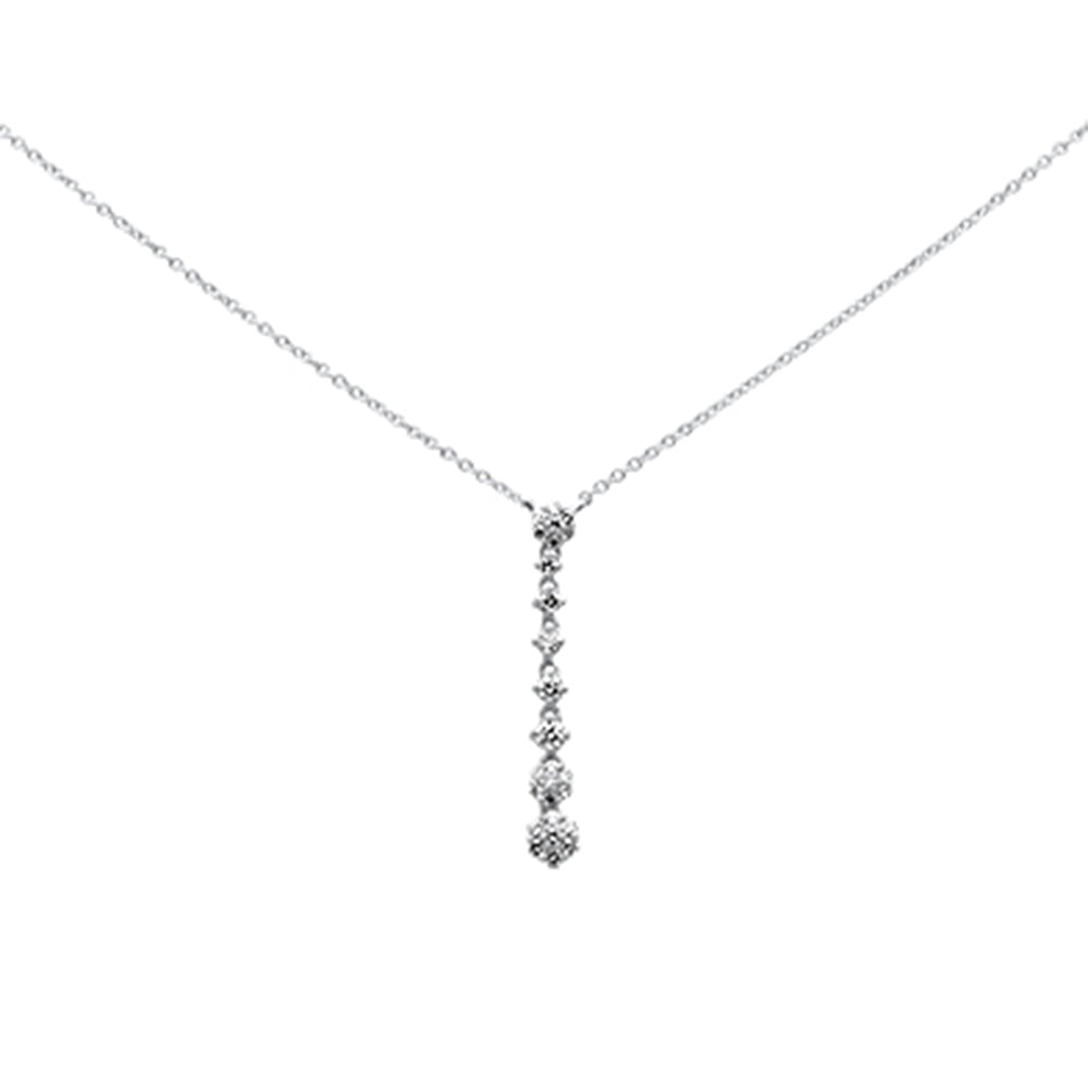 ''SPECIAL! .26ct G SI 14K White Gold Diamond Flower Drop Pendant NECKLACE 16'''' Long''