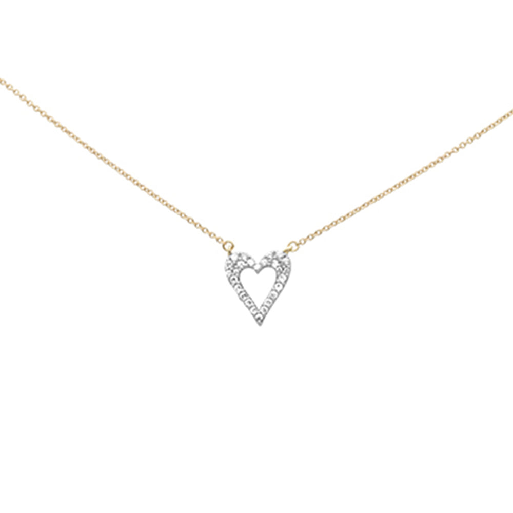 ''SPECIAL! .26ct G SI 14K Yellow Gold Diamond Heart Shaped PENDANT Necklace 18'''' Long Chain''