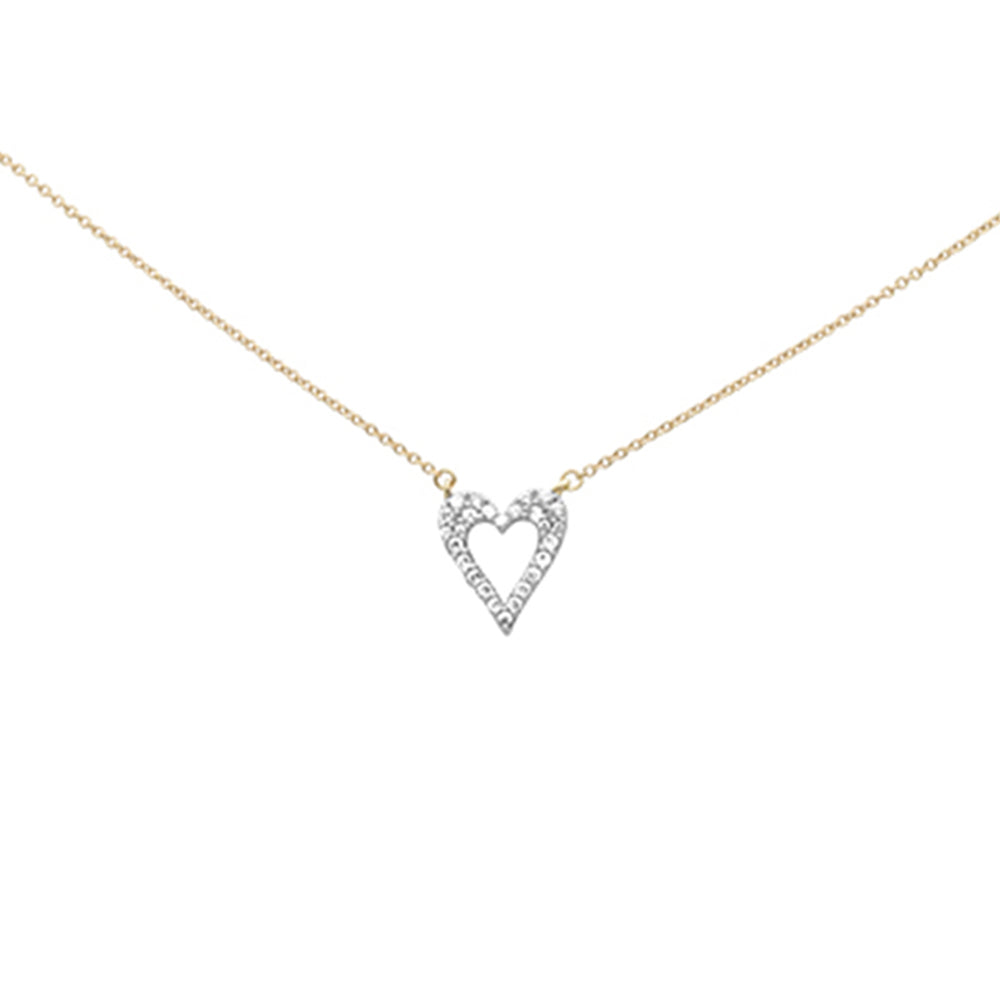 ''SPECIAL! .26ct G SI 14K Yellow Gold DIAMOND Heart Shaped Pendant Necklace 18'''' Long Chain''
