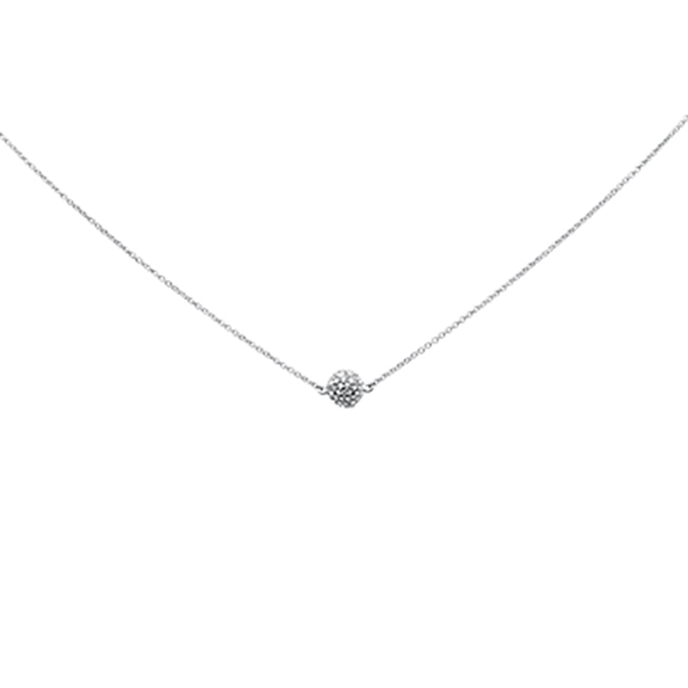 ''SPECIAL! .33ct G SI 14K White Gold Diamond Disco Ball Pendant NECKLACE 16+2''''Ext Long Chain''